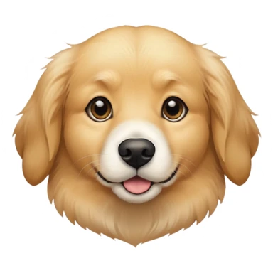 This is a big, dog like a golden retriever fur with a white and brown face who got way too close to the camera, has a black nose and big black eyes  sticker