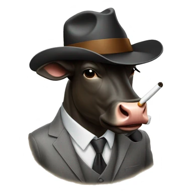 Bull wearing fedora smoking sticker