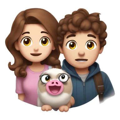 Mabel and dipper with waddles  sticker