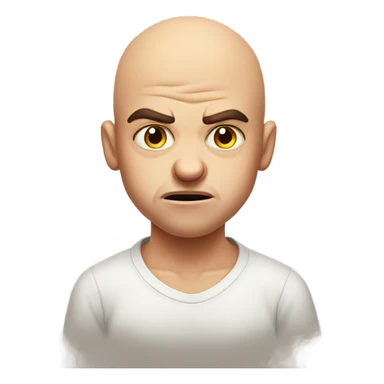 Angry bald boy portrait indoors sticker