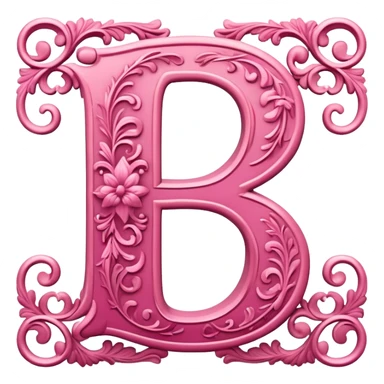 Pink, romantic, the letter “B” sticker