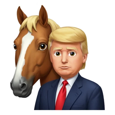 Donald trump with a horse sticker