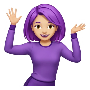 purple haired light skinned woman dancing sticker