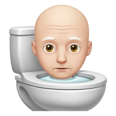 a white bald man in a toilet but just the head sticker