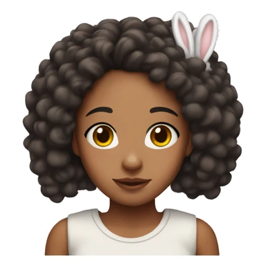 Mixed race girl with bunny ears. She has freckles sticker