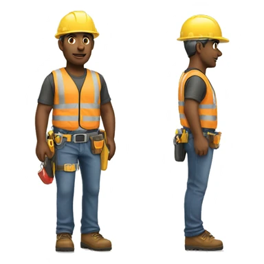 construction worker WEARING TOOL BELT sticker