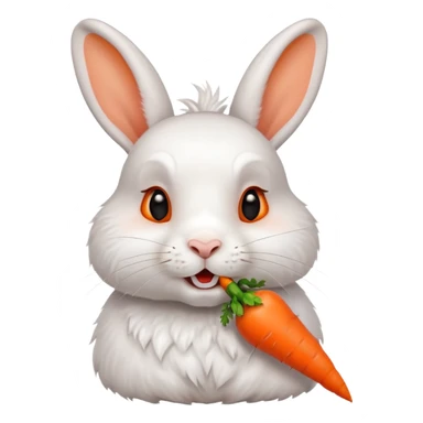 A rabbit nibbling on a carrot, surprised by the flavor, portrait, bust up sticker