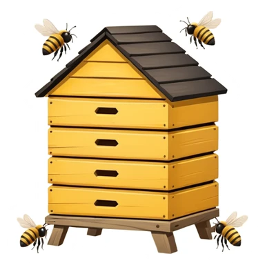 hands shake the bee hive with bees escaping sticker