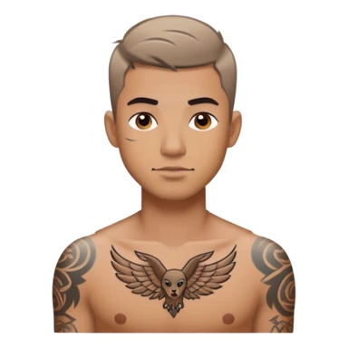 Man with tattoos and short hair sticker
