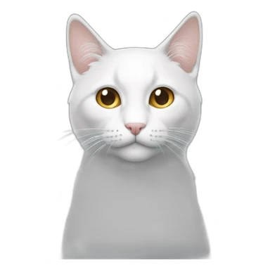 白色的猫 蓝色和黄色的眼睛 sticker