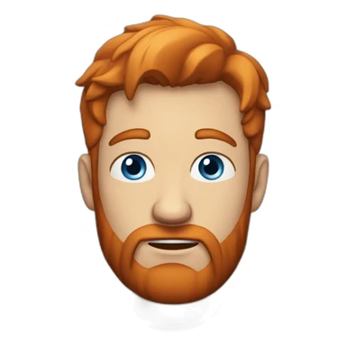 Man with red hair and beard,blue eyes, full face from side, tired and small amount of agressivenes in eyes sticker