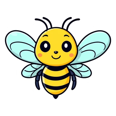 cute bee, cartoonish sticker style sticker