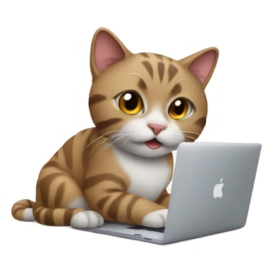 Cat with MacBook  sticker