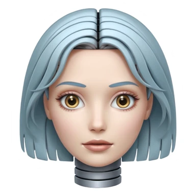female different hair color metalic robot face like 3rd picture of the last one sticker