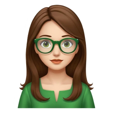 green glasses and green dressed woman long hair sticker