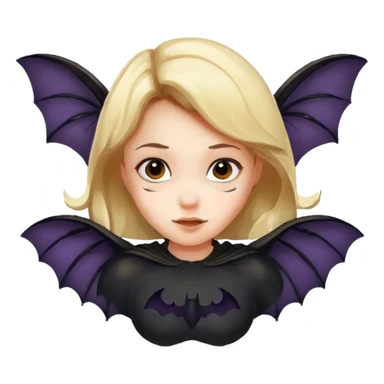 cute girl bat flying sticker