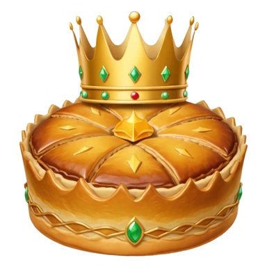 galette des rois avec couronne sur le dessus. Pour un emoji slack sticker