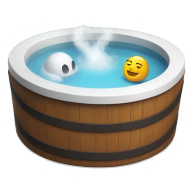 Hot tub with steam sticker