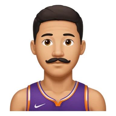 devin booker with mustache sticker