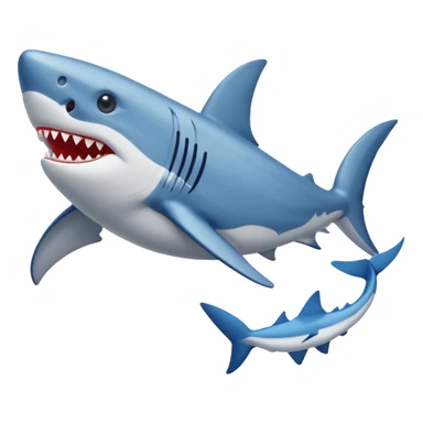 Un tiburón con zapatos Nike azules sticker