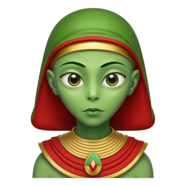 alien, wearing egypt cccp custome, half body sticker