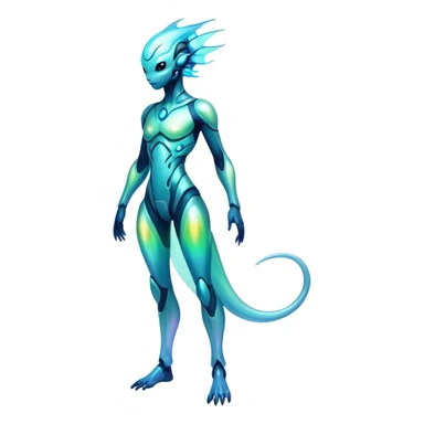Futuristic Ethereal Iridescent Bioluminescent Translucent Illuminated Transparent Modern Fakémon-creature-hybrid Full Body sticker