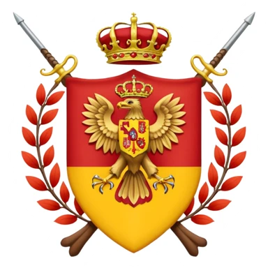 Bandera de españa actual con un águila marrón en el escudo sticker