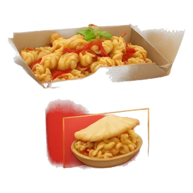 Chinese food in a red box sticker