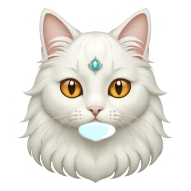 White Cat art nouveau sticker