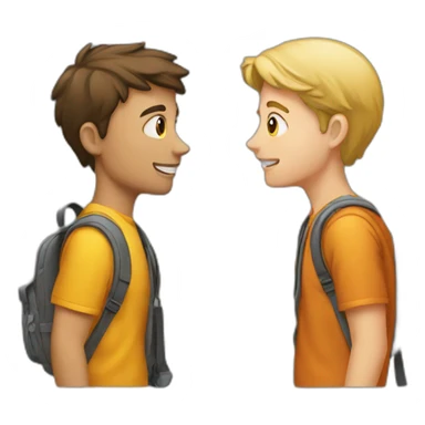 two students discussion sticker