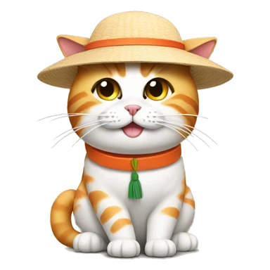 cat wearing a hat made of sushi sticker