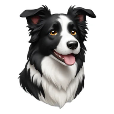 happy black and white border collie sticker