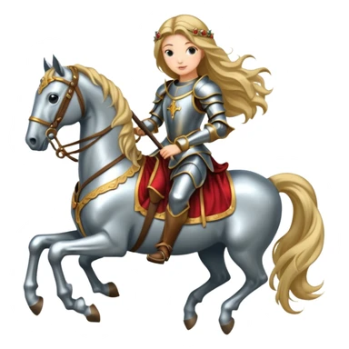 Renaissance princess knight on horse sticker