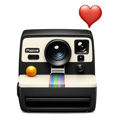 a polaroid camera printing a picture, just the object itself sticker