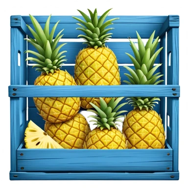 pineapples in a blue crate sticker