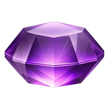 Cinematic Realistic Amethyst Emoji, Rich and soothing, with smooth, polished purple facets catching the light and casting soft, calming reflections. The deep violet hue seems to glow with an ethereal light, radiating peaceful energy and elegance. Soft glowing outline, capturing the essence of tranquility and mystery in a stunning amethyst. sticker