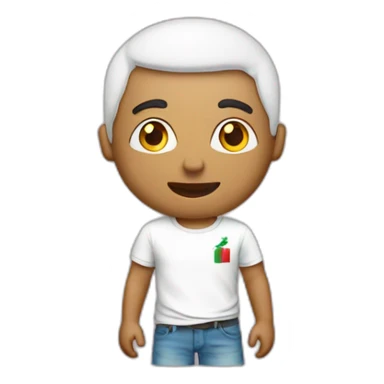 Homme blanc avec un t-shirt d’Algérie, rose sticker