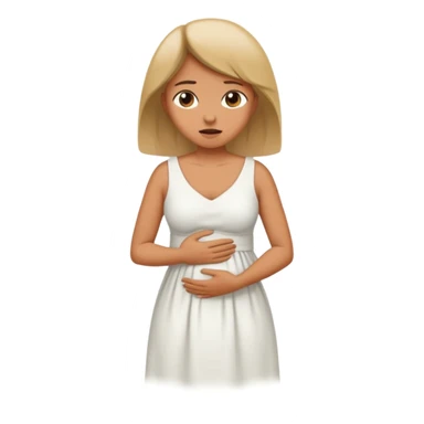 fait une femme qui se tient le ventre avec douleur sticker