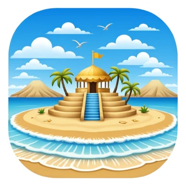 playa paisaje sin que sea un cuadro y que el cielo azul y la arena esten recortada sticker