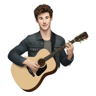 Shawn Mendes with his guitar sticker