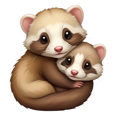 Ferret hugging a ferret sticker