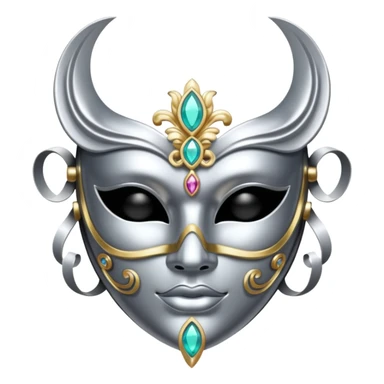 silver mask with gems sticker