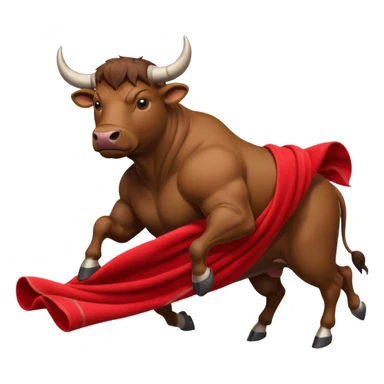 No more ephasis on the bull running past the red towel sticker