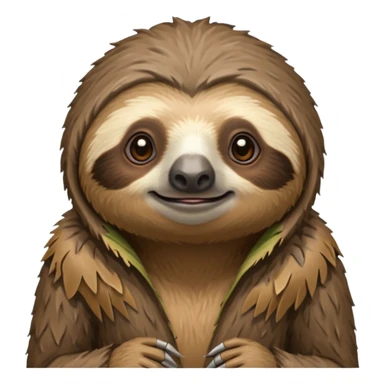 sloth in ragged animal skin clothes sticker