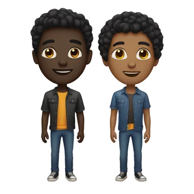 darkskin and light skin black men gay couple sticker