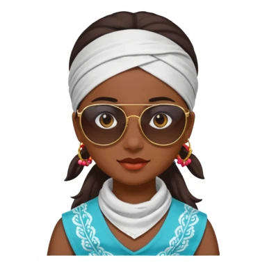 kerala Girl  with bandana & sunglass sticker