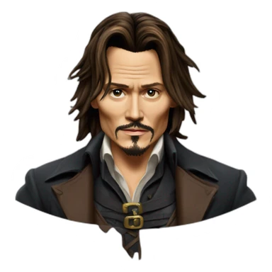 Johnny Depp qui fait du cheval sticker