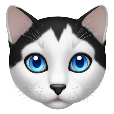 Black and white cat with blue eyes sticker