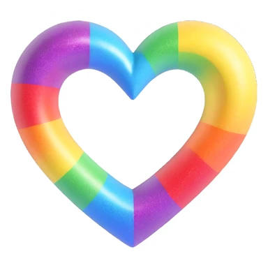 rainbow pride heart, 3D emoji style, no text, with a sparkle effect sticker