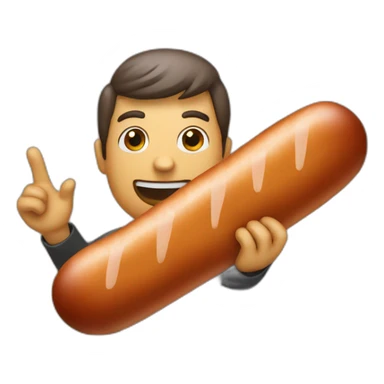 Holding a saussage sticker